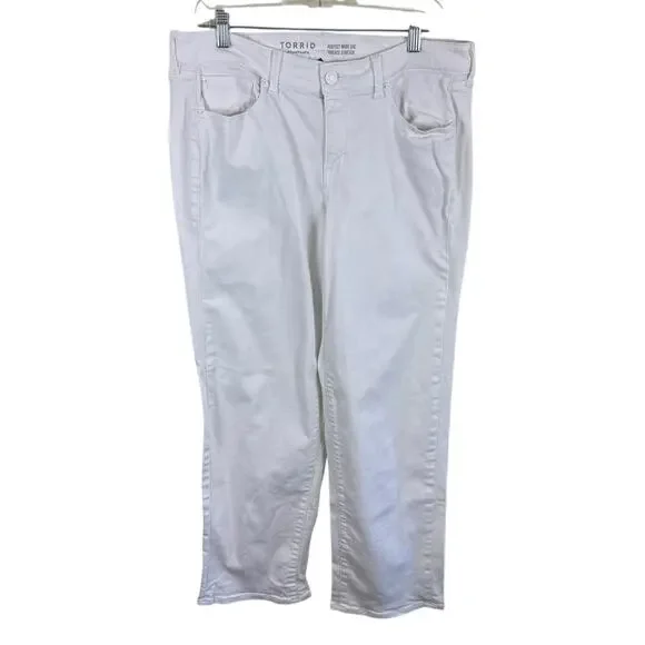 Torrid Cotton White Perfect Wide Leg Vintage Stretch Mid Rise Jeans Size 10T - Picture 6 of 13